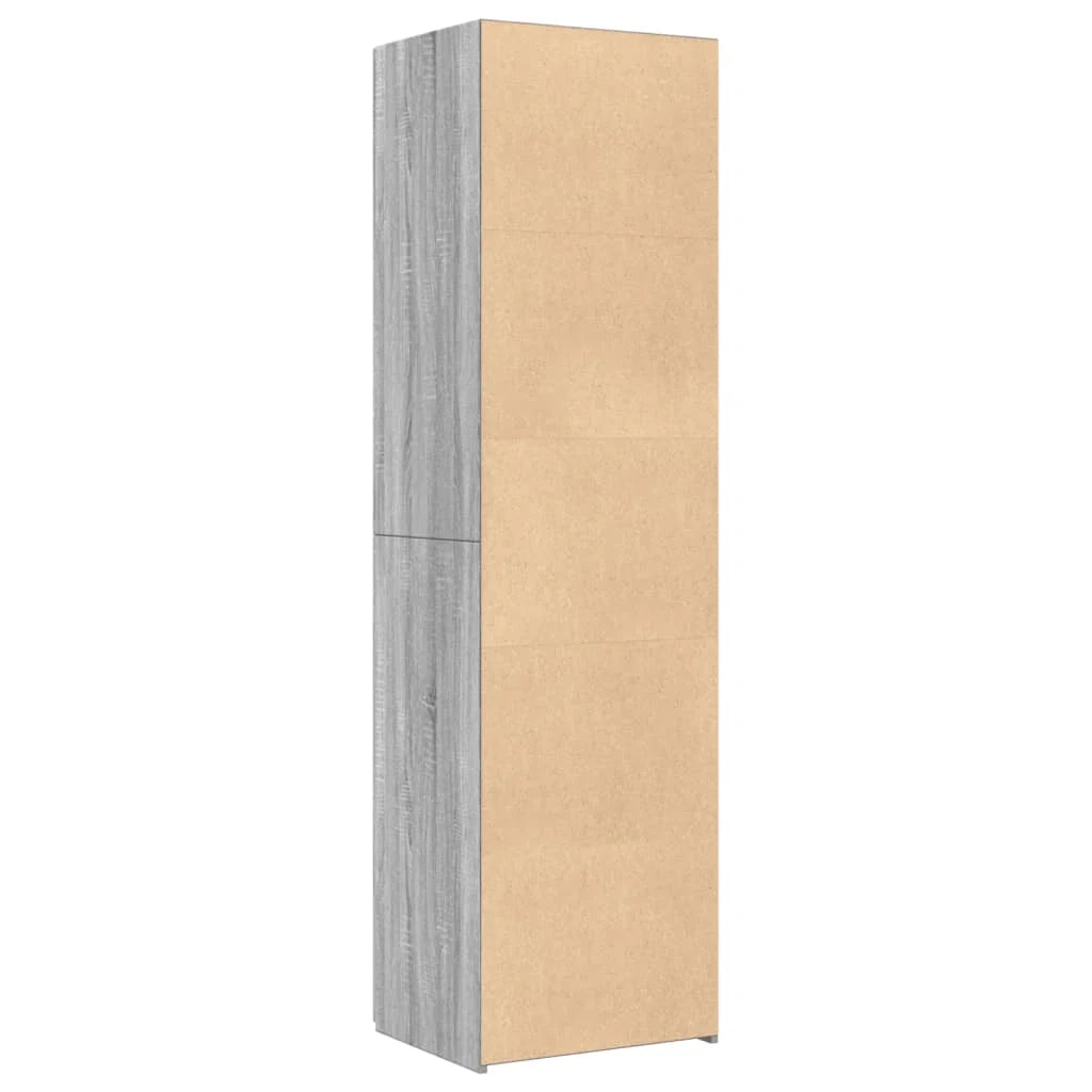Buffet credenza cassettiera armadio mobile contenitore organizer cucina soggiorno salotto rovere Sonoma alto 50 x 42,5 x 185 cm legno ingegnerizzato grigio 02_0035374
