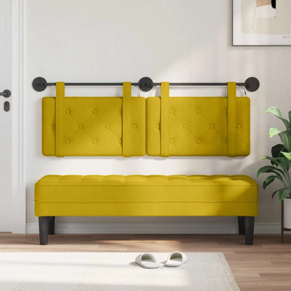 Testiera sospesa Con luce LED Giallo Velluto 3424171