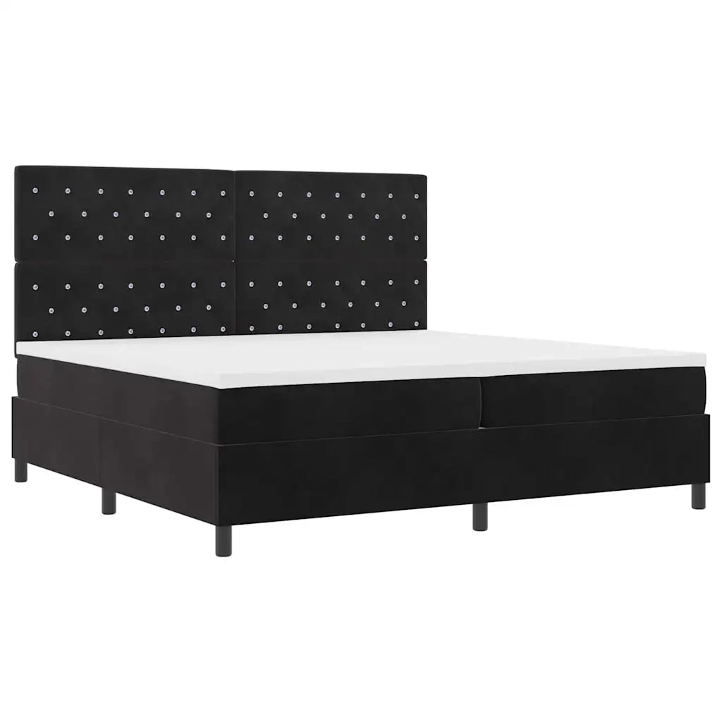 Letto a molle con materasso Nero 200 x 200 cm Tessuto 3339790