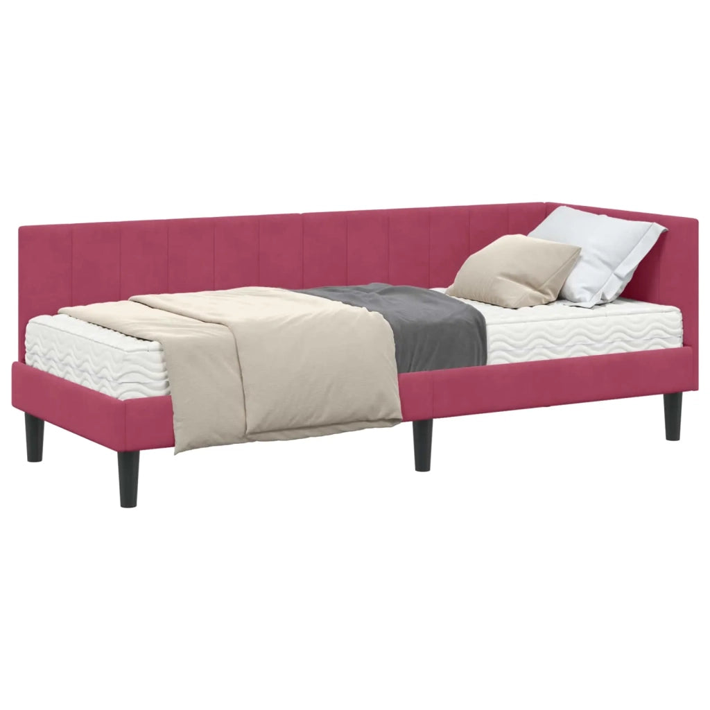 Struttura Letto Angolare con Materasso 2 pcs Verde Velluto 3393882