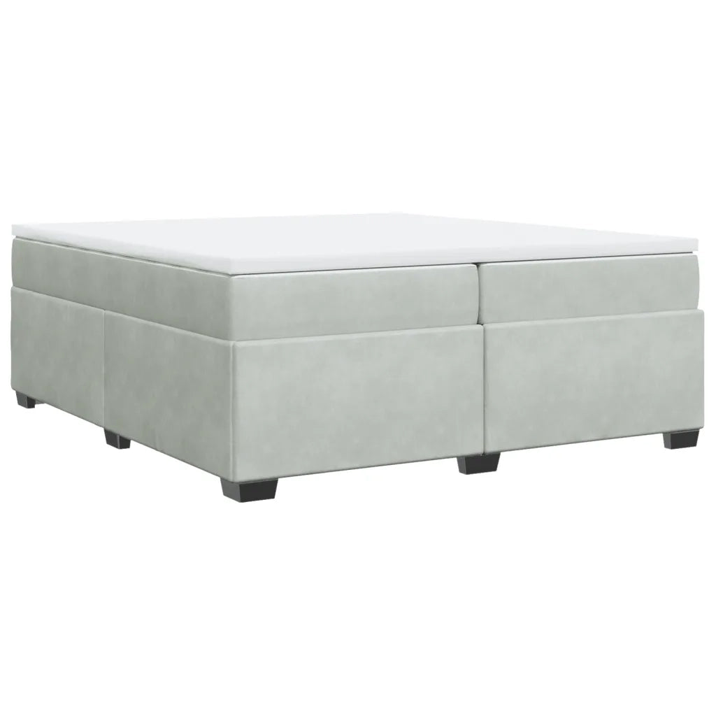Giroletto a Molle con Materasso Grigio Chiaro 200x200cm Velluto 3285305