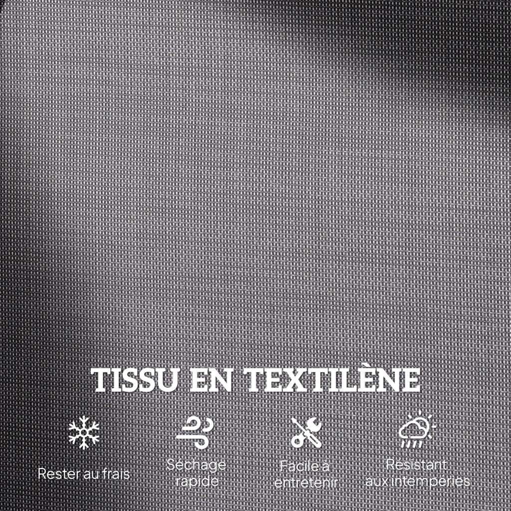 Divano da Giardino 2 Posti ¨C zephmum ¨C Grigio Acciaio Textilene
