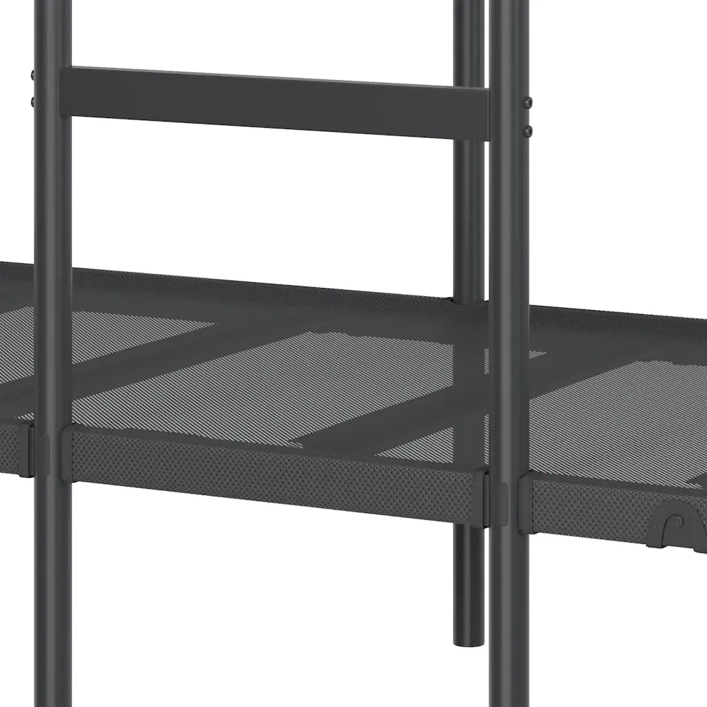 Letto a Castello senza Materasso Nero 107x203 cm in Acciaio 42000325