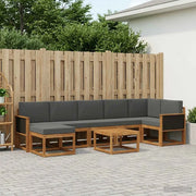 Set di divani da esterno 8 pcs Naturale e Antracite Poliestere