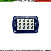 Tastiera Supplementare da Incasso Modulo 503 IP44 per Elaboratori KBC o KBV 2 Led Rosso Verde Gestibili 2 Codici DTMF da 6 Numeri Funzioni e Alimentazione Tramite Bus Della Centralina 2 Relè Programm