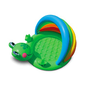 Piscina Gonfiabile per Bambini Piscina Froggy 114x99x69 cm Fondo Gonfiabile e Parasole Verde