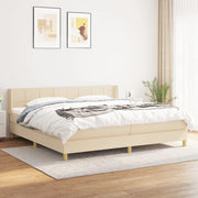 Giroletto a Molle con Materasso Crema 200x200 cm in Tessuto cod mxl 63086