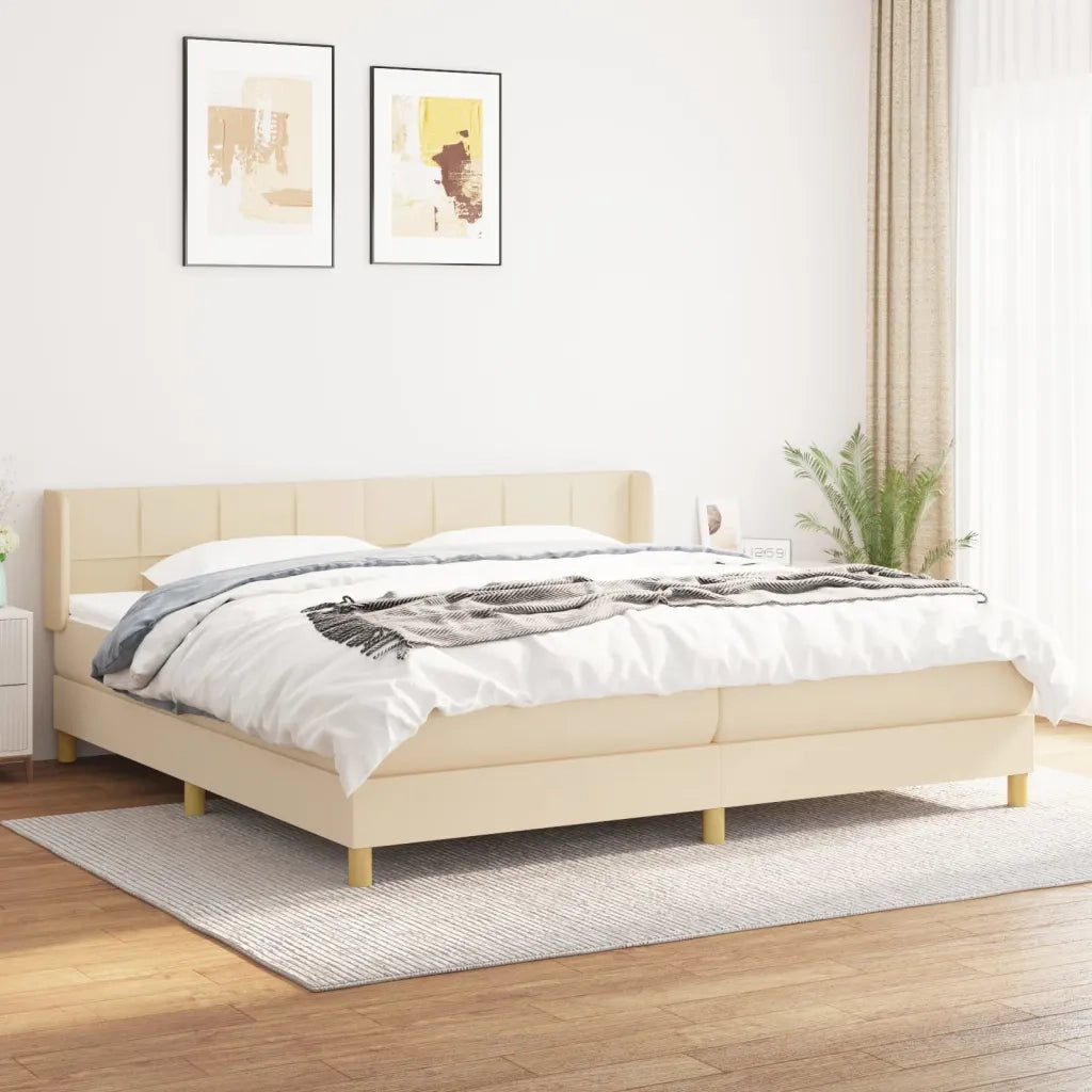 Giroletto a Molle con Materasso Crema 200x200 cm in Tessuto cod mxl 63086