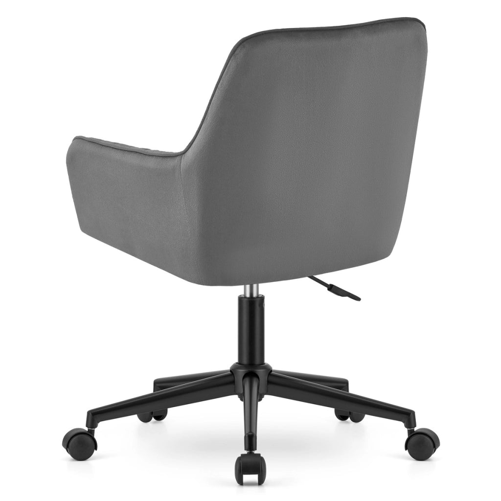 Sedia da ufficio Roxy in velluto grigio scuro
