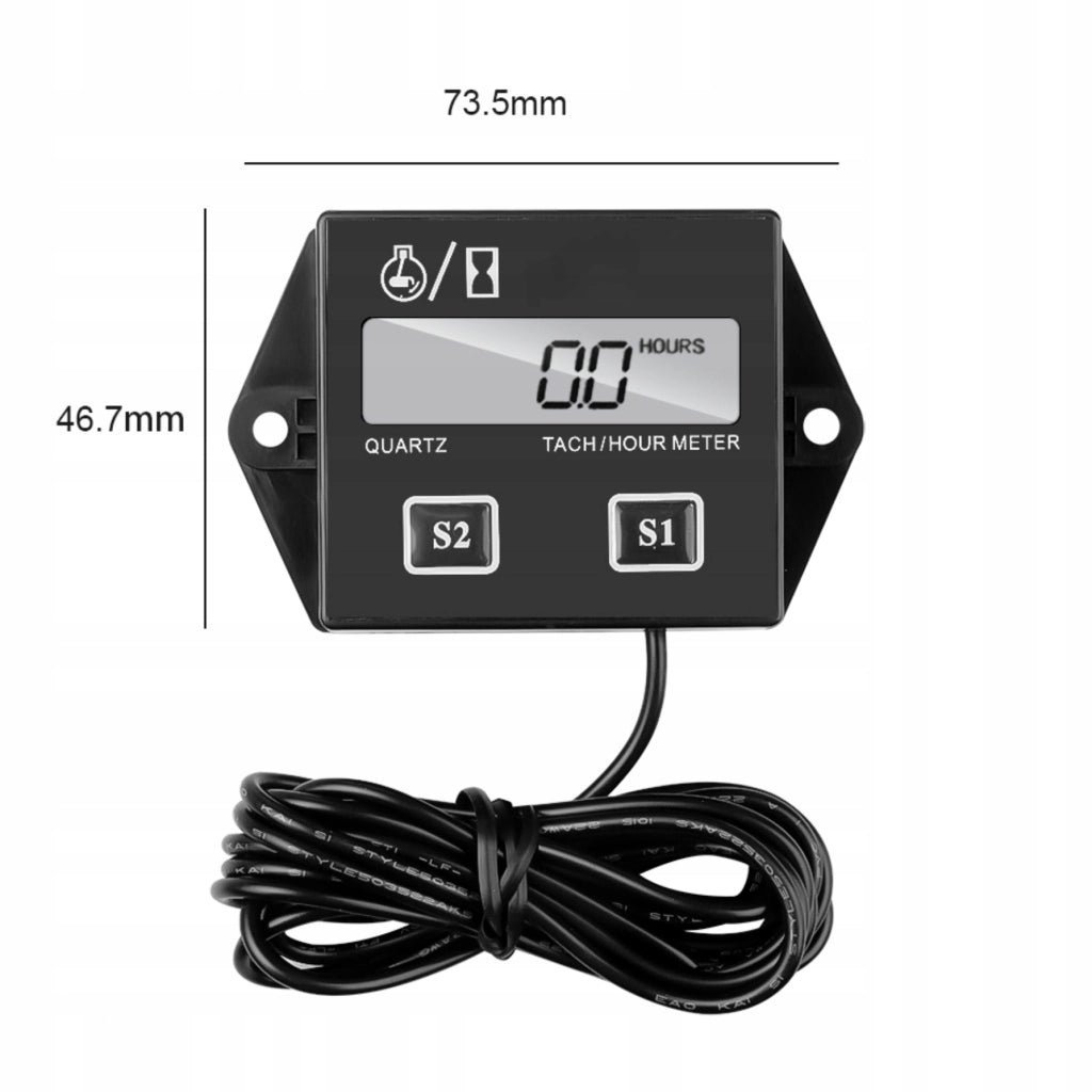 Contatore Ore Motore Elettronico – Resistente all'Acqua e agli Urti | IP65, Max 85°C, 9999,9 h