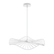 Trade Shop - Lampadario Da Soffitto Pendente A Sospensione Rotonda Plafoniera Lampada E27 B31 - Bianco