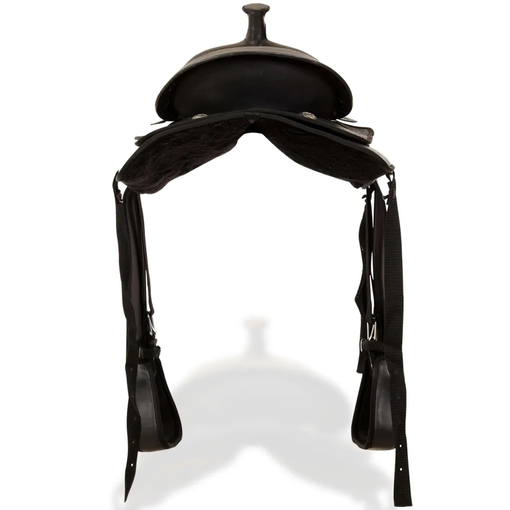 Sella Western Testiera e Pettorale in Vera Pelle 16" Nero CFW8577019