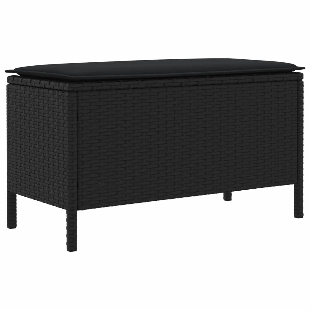 Sedia da giardino-Poggiapiedi da Giardino Nero 80 x 38 x 45 cm Rattan in PE