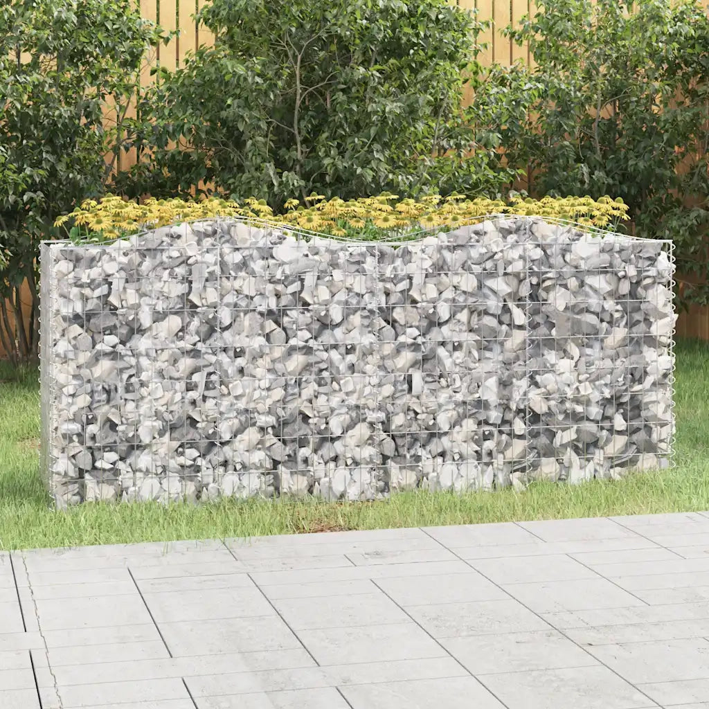 Gabbione ad Arco con Fioriere | Cassetta per fiori | Letto Rialzato 200x50x100 cm Ferro Zincato