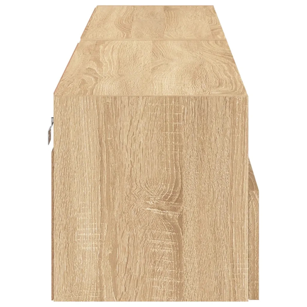 Mobili TV Parete 2pz Rovere Sonoma 80x30x30cm Legno Multistrato 836873