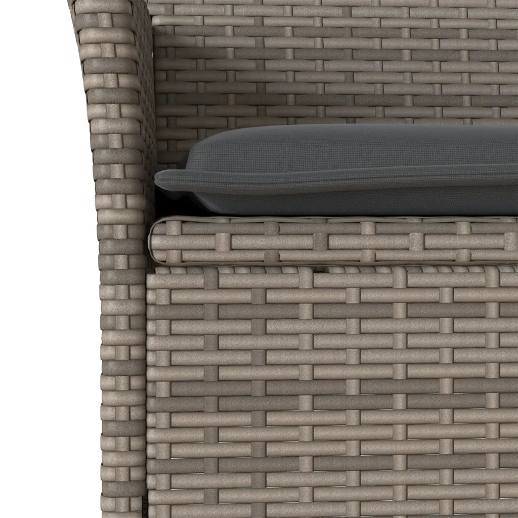 Set da Pranzo da Giardino 5 pz | Set Salotto da Giardino con Cuscini Polyrattan e Vetro