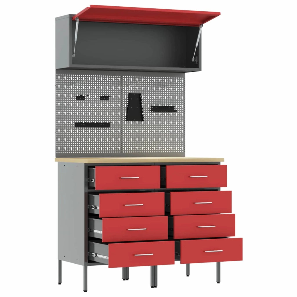 Set di mobili da lavoro con cassetto 5 pcs Rosso 3321423