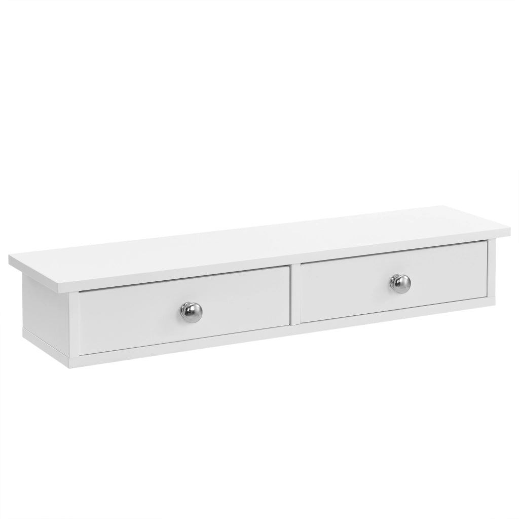 Mensola da Parete Geeste Comodino Sospeso con 2 Cassetti 60 x 15 x 10 cm - Bianco [en.casa]