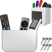 Supporto per telecomando magnetico - Ripiegabile - Montaggio a parete - Bianco - Supporto per matita - Utile per casa e ufficio - 2 pezzi