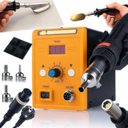 Stazione Saldante Hot-Air 858D Set – 700W, 3 Ugelli, Regolazione Temperatura 100-500°C, Sicurezza ESD
