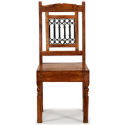 Sedie da Pranzo Classiche 2 pz in Legno Massello Finitura Ambra 245644