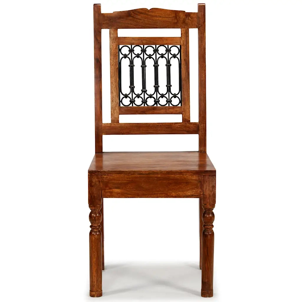 Sedie da Pranzo Classiche 2 pz in Legno Massello Finitura Ambra 245644