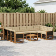 Set di divani da esterno 10 pz Naturale e Beige 3382217