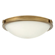 Plafoniera Contemporanea Collier Acciaio Ottone Antico Vetro 3 Luci E27