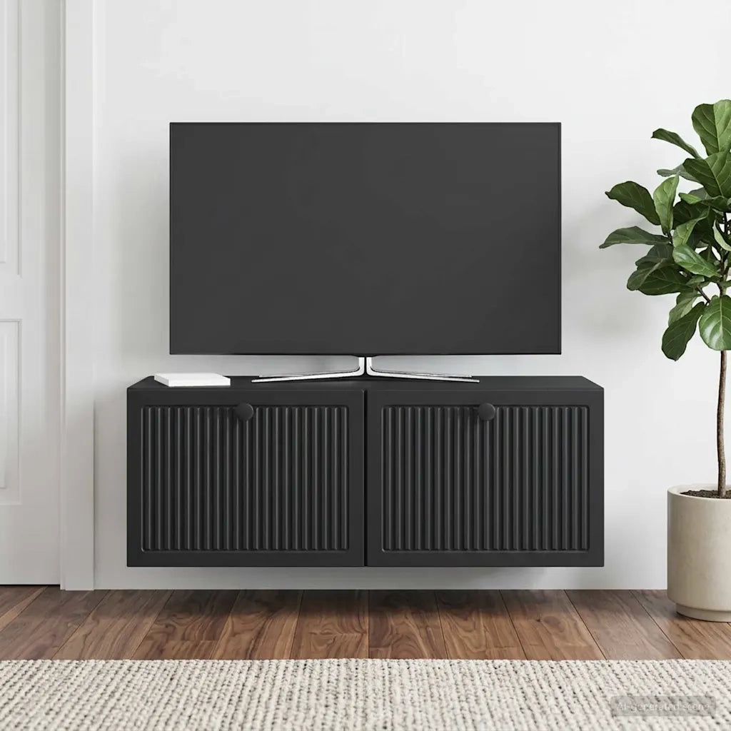 Mobile Porta TV da Muro Nero 78,5 x 31 x 30 cm 898036