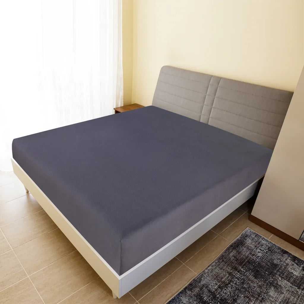 Lenzuolo con Angoli Jersey Antracite 140x200 cm Cotone CFW1406347