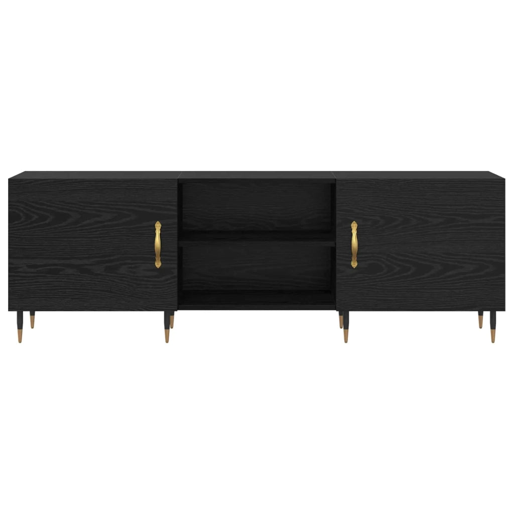 Mobile TV Rovere nero 150 x 30 x 50 cm Legno multistrato 879594