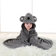 Bambino asciugamano con cappuccio - 80 x 80 cm - Fleece Coral Bambino asciugamano - Carino asciugamano per bambino con cappuccio - Adatto per bambini e neonati - Unisex - 0-5 anni
