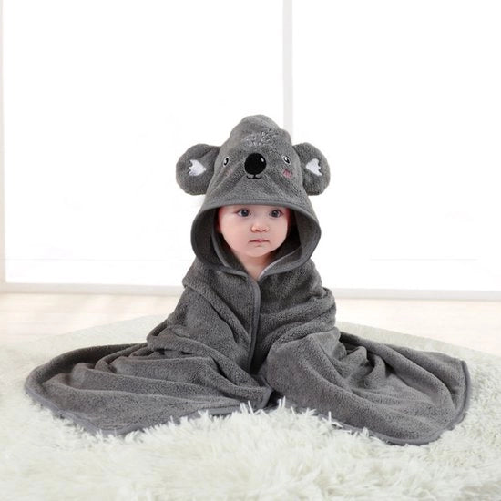 Bambino asciugamano con cappuccio - 80 x 80 cm - Fleece Coral Bambino asciugamano - Carino asciugamano per bambino con cappuccio - Adatto per bambini e neonati - Unisex - 0-5 anni