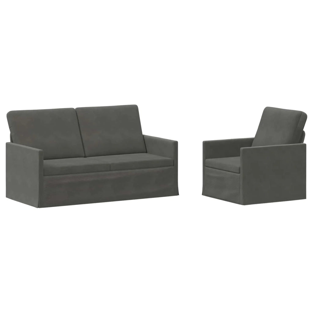 Set di divani 2 pcs Grigio Scuro Tessuto in Cords 3433249