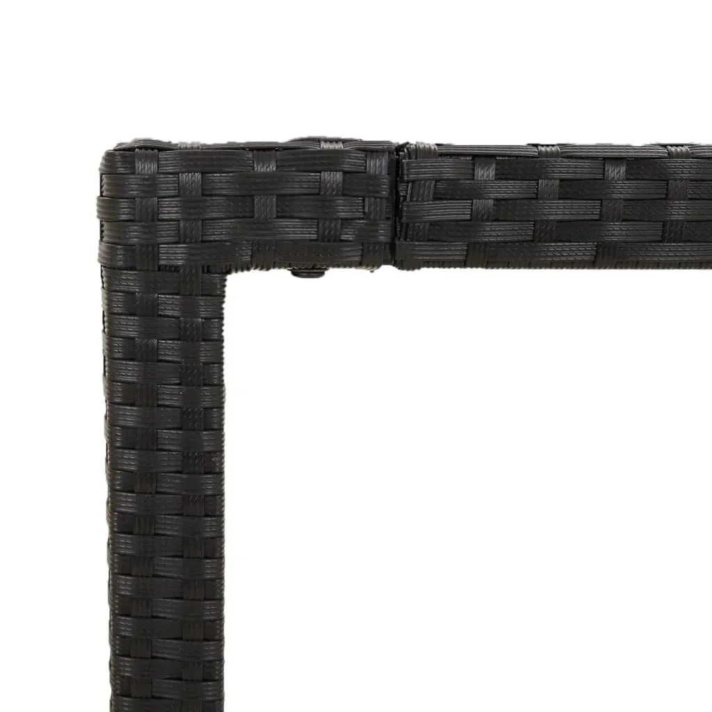 Set da Pranzo da Giardino 9 pz con Cuscini Nero in Polyrattan 3185016