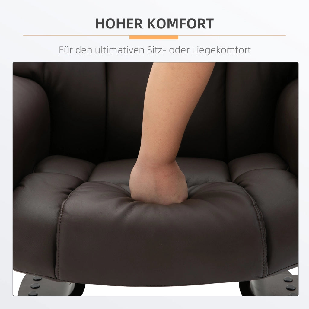 Poltrona relax reclinabile con poggiapiedi ¨C Xylo ¨C 360¡ã girevole massaggiante similpelle marrone