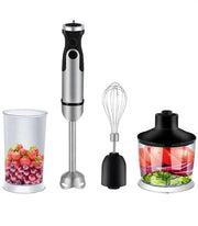 Set di Frullatori a Mano 5 in 1 - Mixatore a Mano - Set di Frullatori a Mano con Frullatore Portatile - 800 ml Imbuto - Cassetta di Protezione - 600 ml Bicchiere di Miscelazione - Accessorio di Aria di Latte - 220-240V - Nero