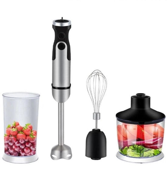 Set di Frullatori a Mano 5 in 1 - Mixatore a Mano - Set di Frullatori a Mano con Frullatore Portatile - 800 ml Imbuto - Cassetta di Protezione - 600 ml Bicchiere di Miscelazione - Accessorio di Aria di Latte - 220-240V - Nero