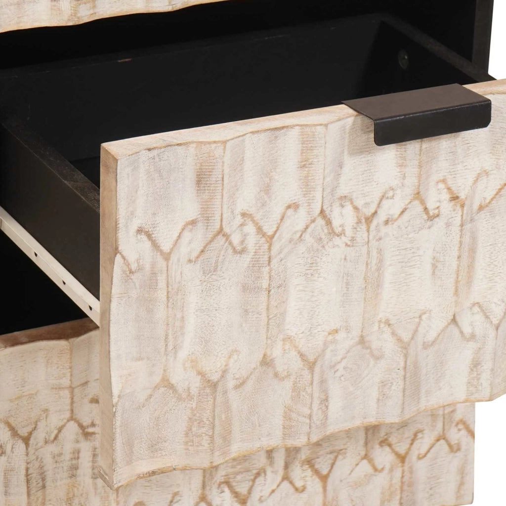 Credenza con cassetto Finitura Bianco Lavato 40 x 33 x 75 cm