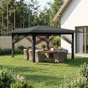 Gazebo con 4 Pareti Laterali 4 x 4 m Grigio chiaro e Antracite 42036822