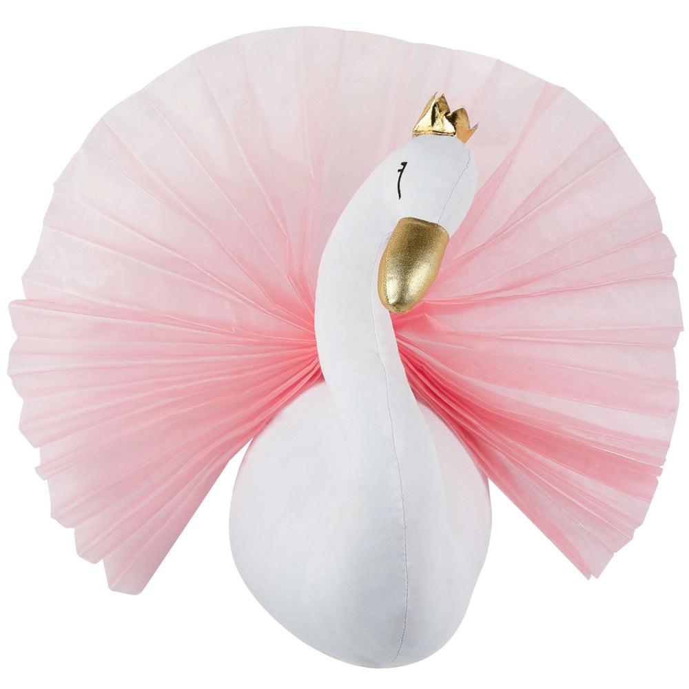 Decorazione in peluche per la camera dei bambini giocattolo da appendere cigno in cotone bianco