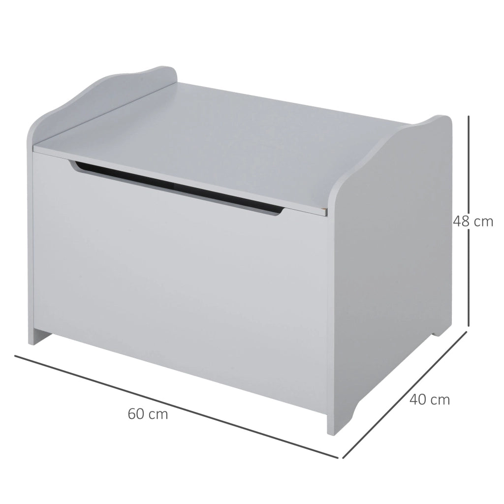 Cassapanca Baule Portagiochi 60x40x48 cm in MDF Grigio