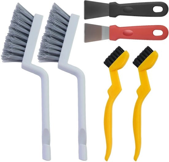 Set di spazzole per pulizia angolare multifunzionali - 6 pezzi - Spazzola a V per giunti - Spazzola per pulizia angolare multifunzionale - Spazzola a V per giunti - Alta qualità plastica - Modello non specificato