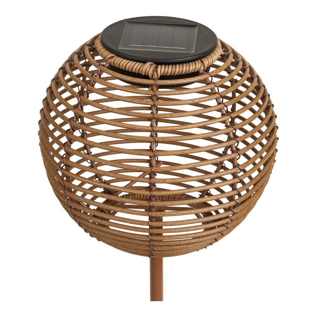 Lampada solare Carlisle in metallo e PE natural — piantana outdoor 70 cm