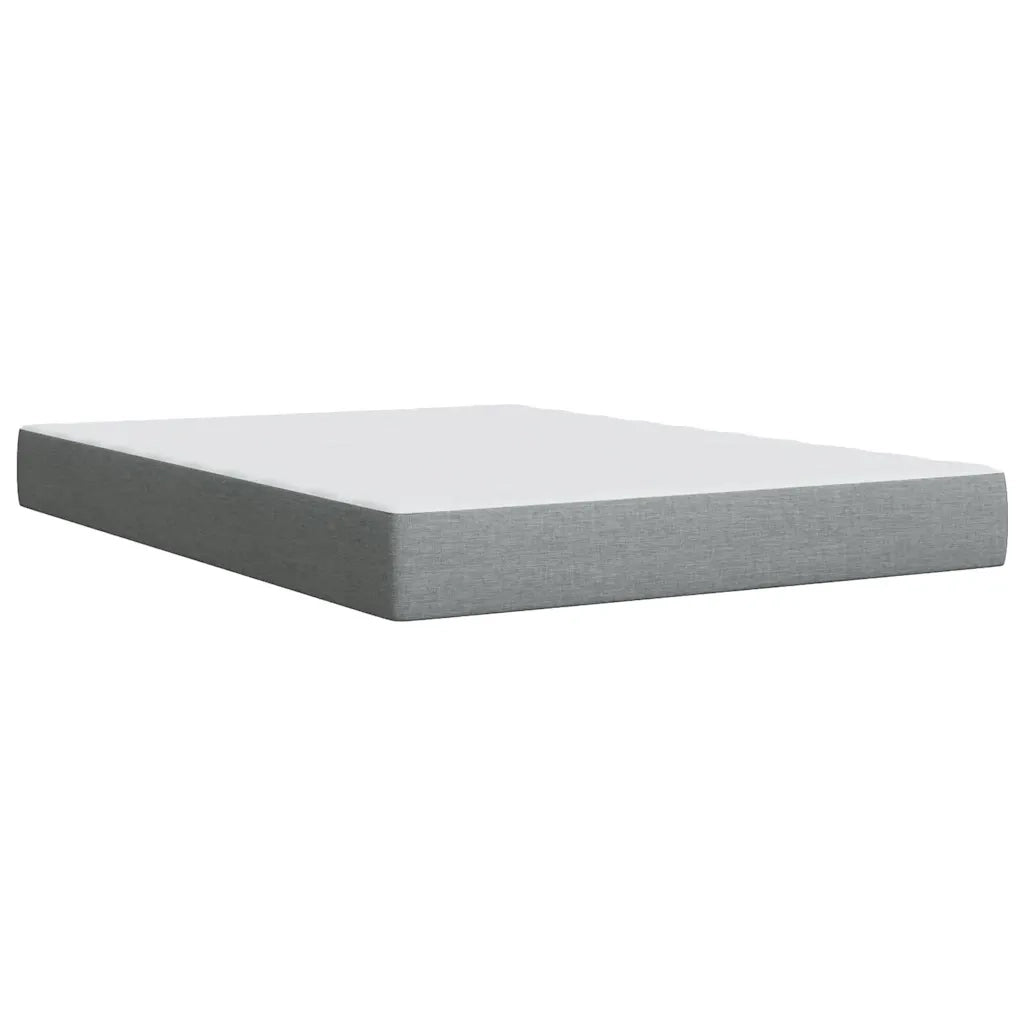 Giroletto a Molle con Materasso Grigio Chiaro 140x200cm Tessuto