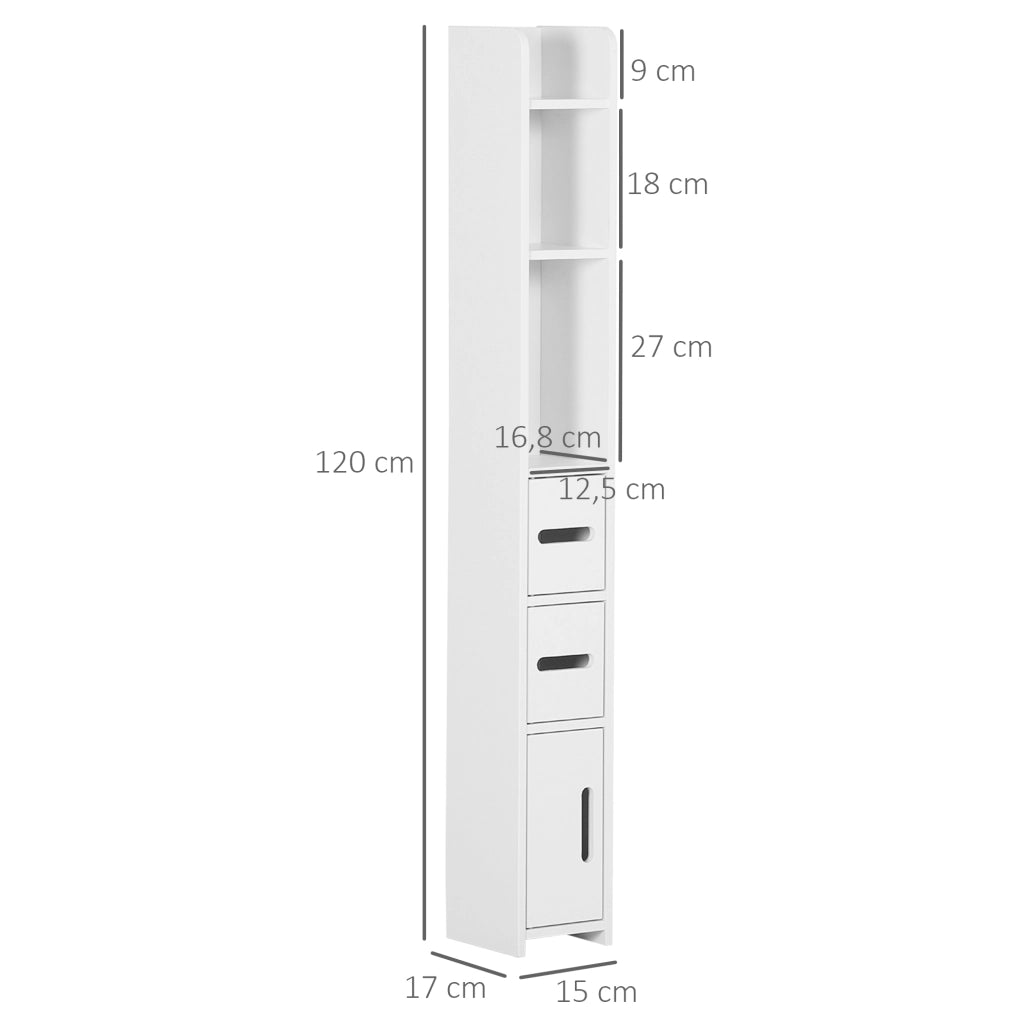 Colonna Bagno con Ante ¨C zephmum ¨C Bianco 15x17x120cm