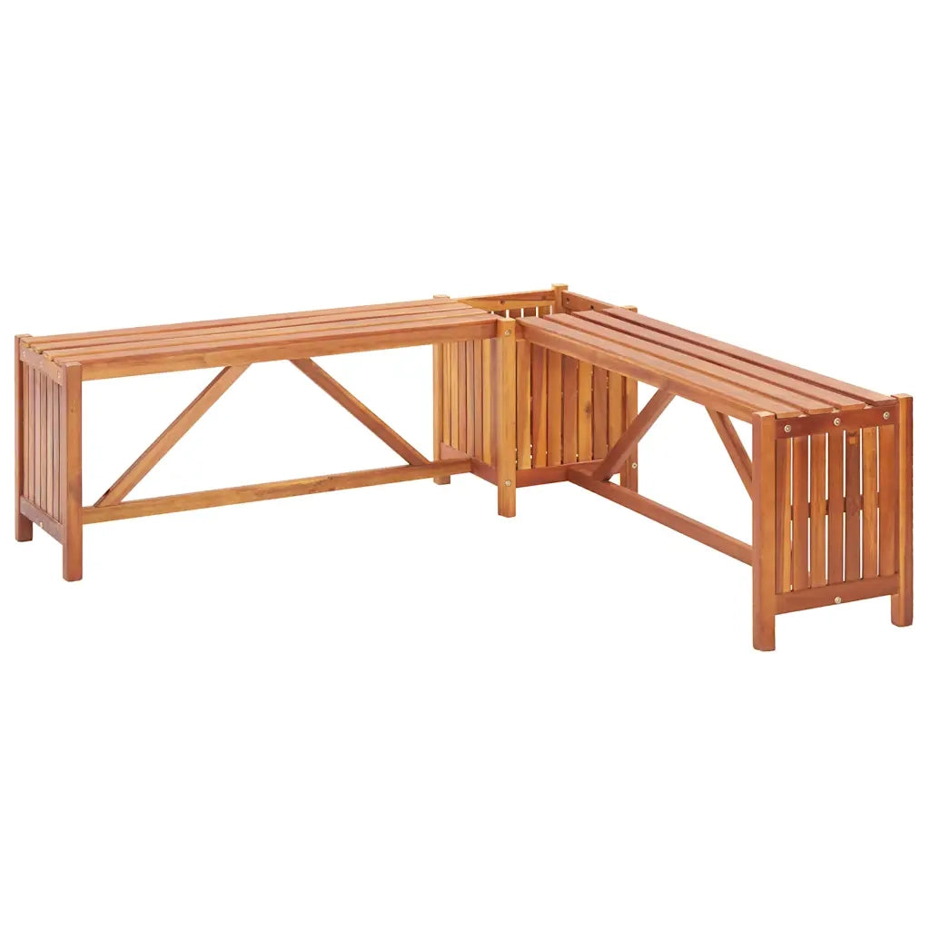 Panca Giardino Angolare e Fioriera 117x117x40cm Massello Acacia 46345