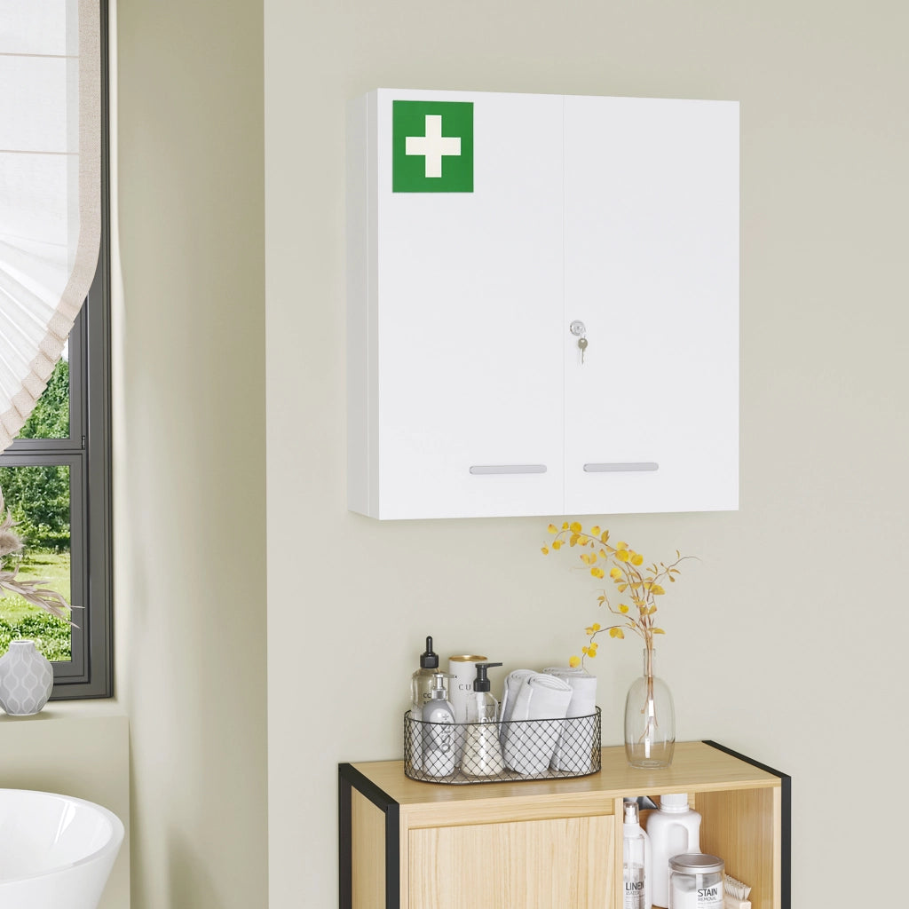 Armadietto per Medicinali ¨C zephmum ¨C Bianco, Acciaio, 55x18x60 cm