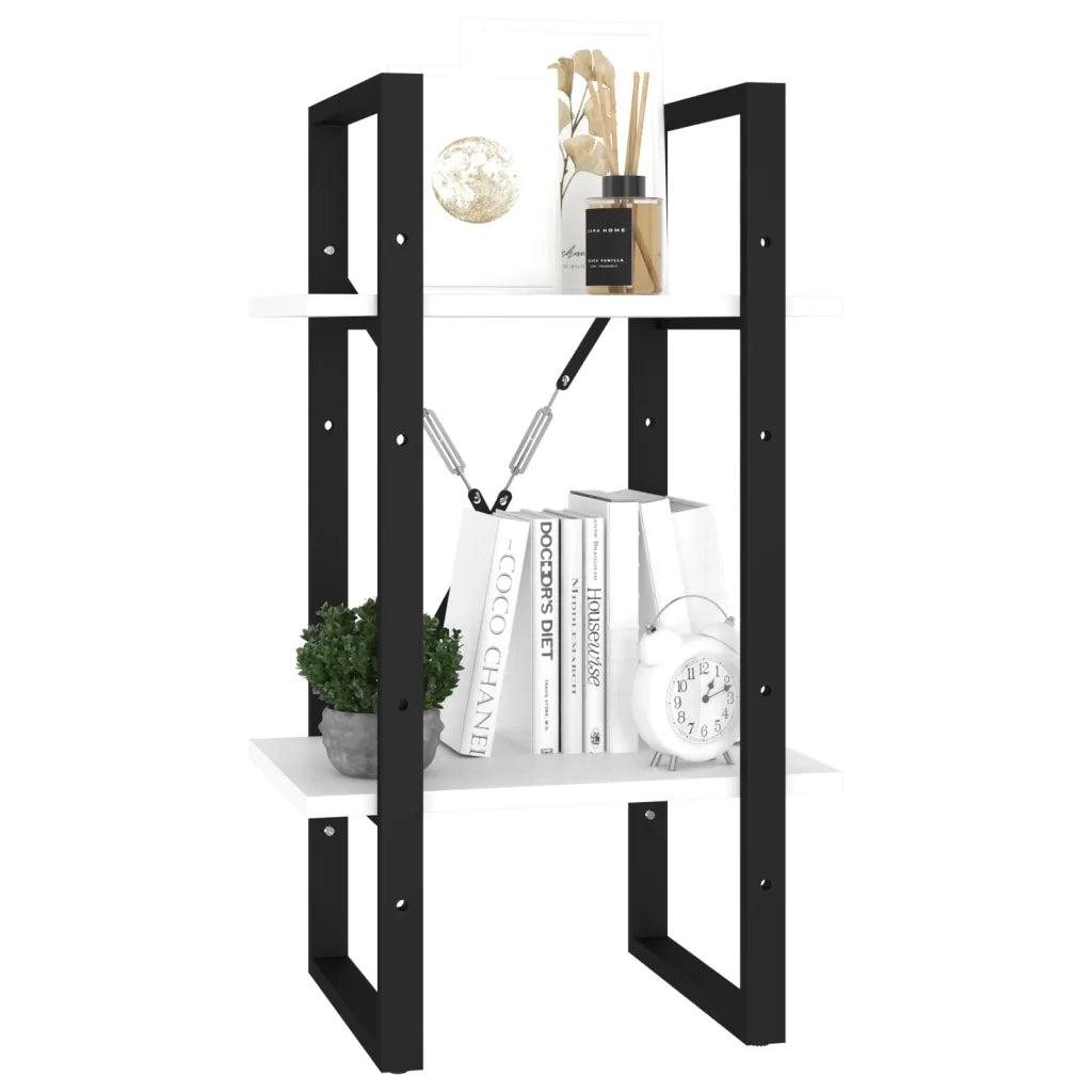 Libreria a 2 Ripiani Bianca 40x30x70 cm in Legno Multistrato 806407