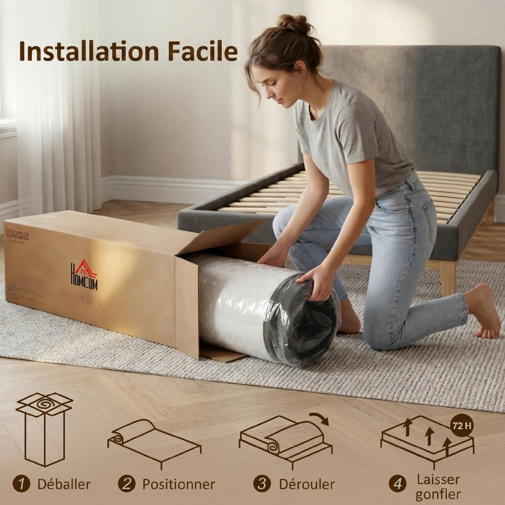 Materasso 140x190 cm 25 cm ¨C zephmum ¨C memory foam molle 7 zone media densit¨¤